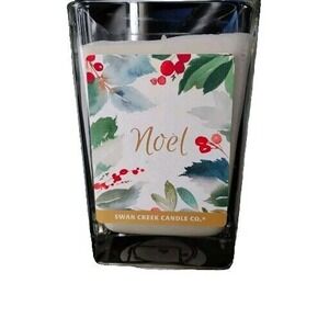 Swan Creek Candle Co. Warm Cinnamon Buns Christmas Candle Noel Glass, Rectangle